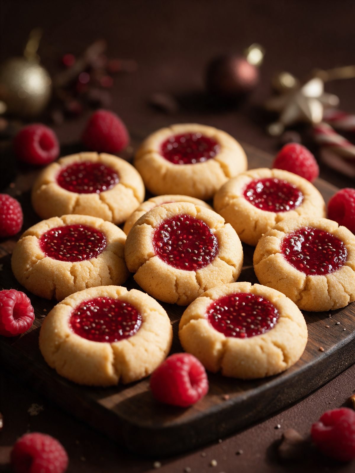 Raspberry Chia Jam Thumbprint Cookies